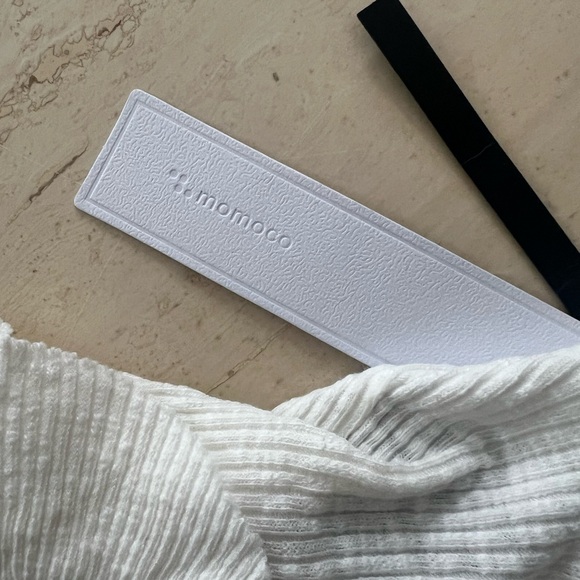 Momoco White Ribbed Knit Ruffled Cropped Tank - Picture 3 of 3